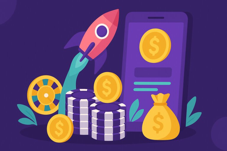 Rocket mobile payment casino deposit bonus illustration on CK444